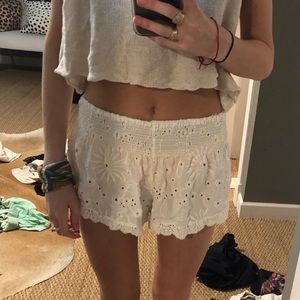 White lace shorts!